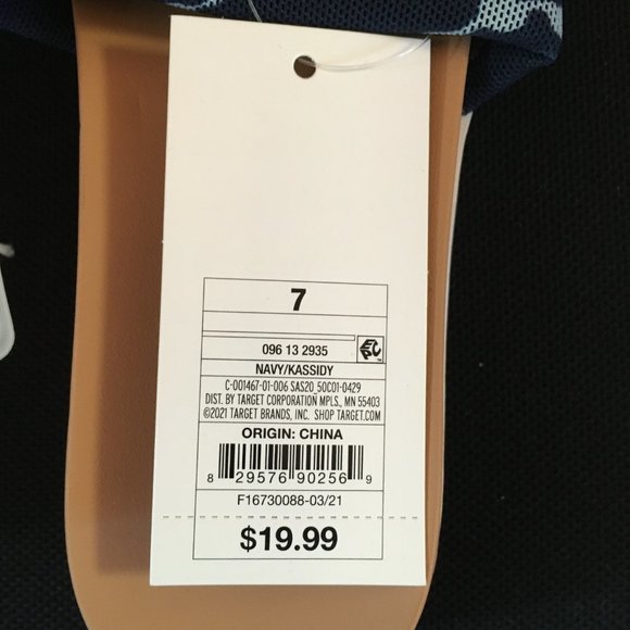 NWT Women's Kassidy Platform Slide Sandals Shade & Shore Navy Open-Toe Size 7 - Picture 5 of 5